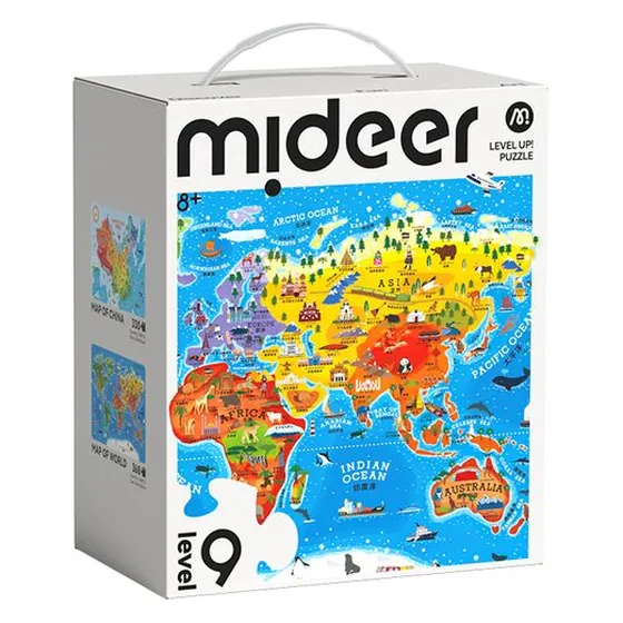 2-in-1 Level Up Puzzle - World Map - Level 9