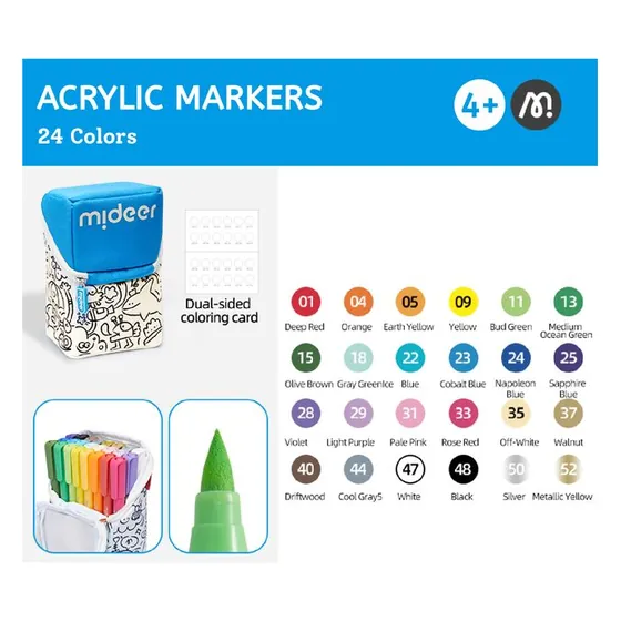 Acrylic Markers - 24 Colors