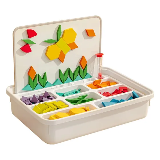 Magnetic Wooden Geometry Blocks - 250 pcs